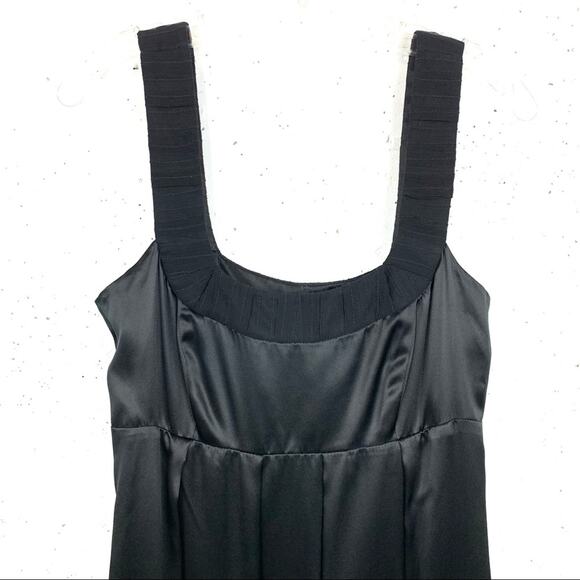 Armani Exchange Silk Empire Waist Ruffle Hem Mini Dress Black Size 8 - Picture 9 of 10